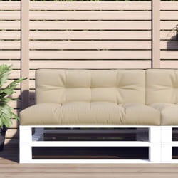 Coussin de palette beige 120x40x12 cm tissu Vidaxl