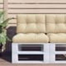 vidaXL Coussins de palette lot de 2 beige tissu