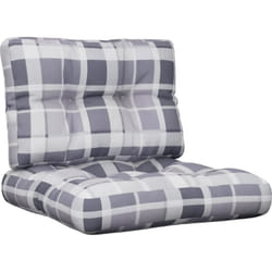 Coussins de palette lot de 2 motif à carreaux gris tissu vidaXL