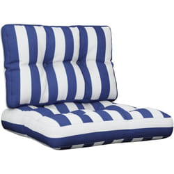 Vidaxl - Coussins de palette lot de 2 rayures bleues/blanches tissu