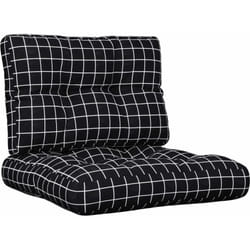 Coussins de palette lot de 2 motif à carreaux noir tissu vidaXL
