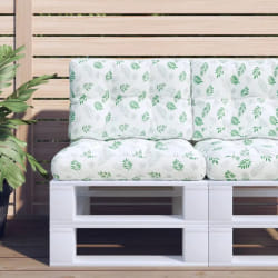 VidaXL Coussins de palette motif feuilles