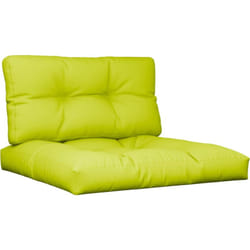 Coussins de palette lot de 2 vert vif tissu Vidaxl