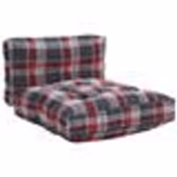 vidaXL Coussins de palette lot de 2 motif à carreaux rouge tissu