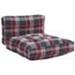 vidaXL Coussins de palette lot de 2 motif à carreaux rouge tissu