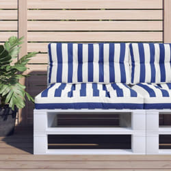 Vidaxl - Coussins de palette lot de 2 rayures bleues/blanches tissu