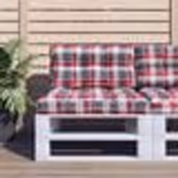 vidaXL Coussins de palette lot de 2 motif à carreaux rouge tissu