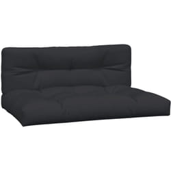 Coussins de palette lot de 2 noir tissu
