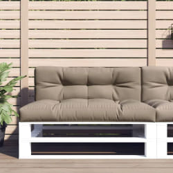 vidaXL Coussins de Palette Lot de 2 Taupe