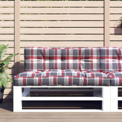 vidaXL Coussins de palette - Carreaux Rouge