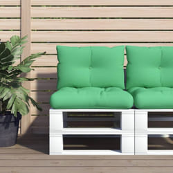 Coussins de palette lot de 2 vert tissu Vidaxl