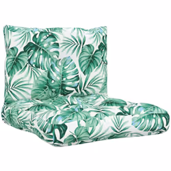 vidaXL Coussins de palette lot de 2 motif de feuilles tissu