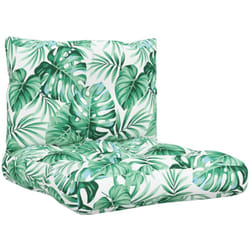 vidaXL Coussins de palette lot de 2 motif de feuilles tissu