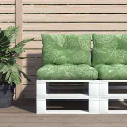 vidaXL Coussins de palette - Motif de feuilles