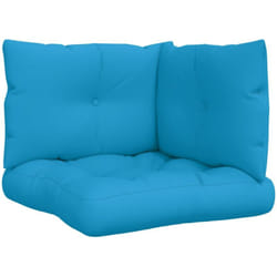 Coussins de palette lot de 3 bleu tissu Vidaxl