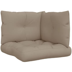 Coussins de palette lot de 3 taupe tissu Vidaxl