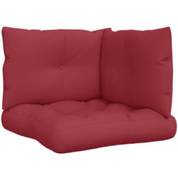 Coussins de palette lot de 3 rouge bordeaux tissu Vidaxl