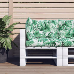 Vidaxl - Coussins de palette lot de 3 motif de feuilles tissu