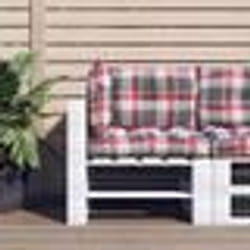 vidaXL Coussins de palette lot de 3 motif à carreaux rouge tissu