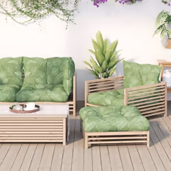 vidaXL Coussins de palette lot de 3 motif de feuilles tissu Oxford