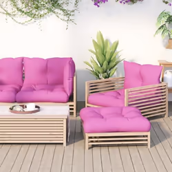 vidaXL Coussins de palette lot de 3 rose tissu Oxford