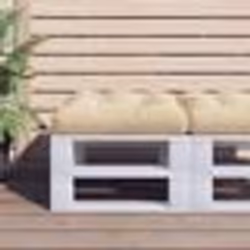 vidaXL Coussin de palette beige 58x58x10 cm tissu