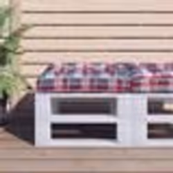 vidaXL Coussin de palette carreaux rouges 58x58x10 cm tissu