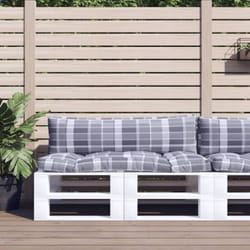 Coussins de palette 2 pcs carreaux gris tissu Vidaxl