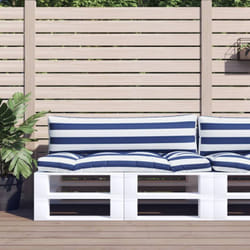Vidaxl - Coussins de palette lot de 2 rayures bleues/blanches