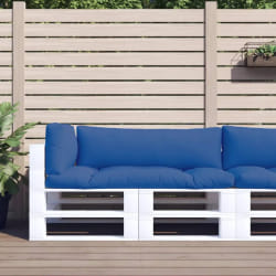 vidaXL Coussins de palette lot de 3 bleu tissu