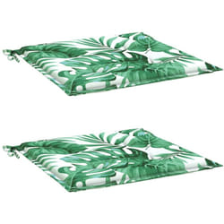 Coussins de chaise lot de 2 motif de feuilles 40x40x3 cm tissu Vidaxl