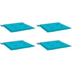 Coussins de chaise de jardin lot de 4 turquoise 50x50x4cm tissu Vidaxl