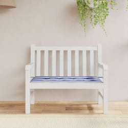 vidaXL Coussin de banc Rayures Bleues