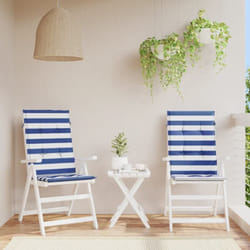 Vidaxl - Coussins de chaise à dossier haut lot de 2 rayures bleu/blanc