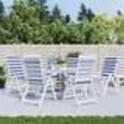 vidaXL Coussins de chaise à dossier haut 6pcs rayures bleu/blanc tissu 361255