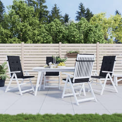 Vidaxl - Coussins de chaise à dossier haut lot de 4 noir à carreaux