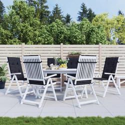 vidaXL Coussins de chaise à dossier haut lot de 6 noir à carreaux