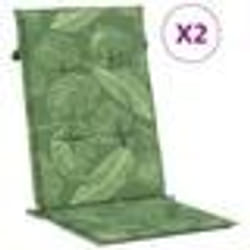 vidaXL Coussins de chaise à dossier haut 2 pcs modèle de feuille tissu 361265