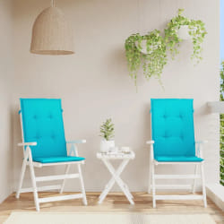 vidaXL Coussins de chaise à dossier haut - Turquoise