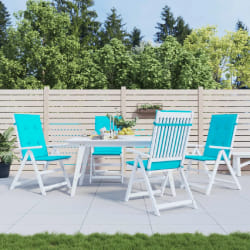 vidaXL Coussins de chaise à dossier haut lot de 4 - Turquoise