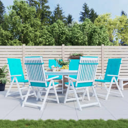 vidaXL Coussins de chaise à dossier haut - Lot de 6 - Turquoise