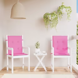vidaXL Coussins de chaise à dossier bas lot de 2 rose tissu 361334