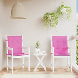 vidaXL Coussins de chaise à dossier bas lot de 2 rose tissu 361334