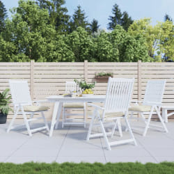 vidaXL Coussins de chaise Lot de 4 Blanc Crème
