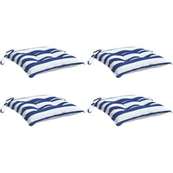 Coussins de chaise lot de 4 rayures bleues blanches 50x50x7 cm Vidaxl