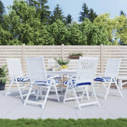 vidaXL Coussins de chaise - Rayures bleues (Lot de 6)