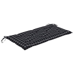 vidaXL Coussin de banc de jardin carreaux noir 100x50x7cm tissu oxford