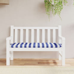 Coussin de banc de jardin rayures bleues et blanches 120x50x7cm Vidaxl