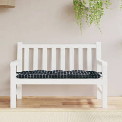 vidaXL Coussin de Banc de Jardin Noir 120x50x7 cm