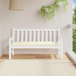 vidaXL Coussin de banc de jardin Crème 150 x 50 cm
